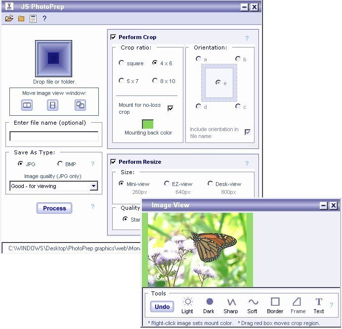 JS PhotoPrep program window